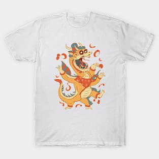 Dragon Dance Delight, Chinese Cartoon Style T-Shirt